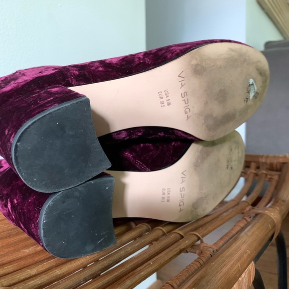 Via Spiga Velvet block heel midi boot - Picture 6 of 7